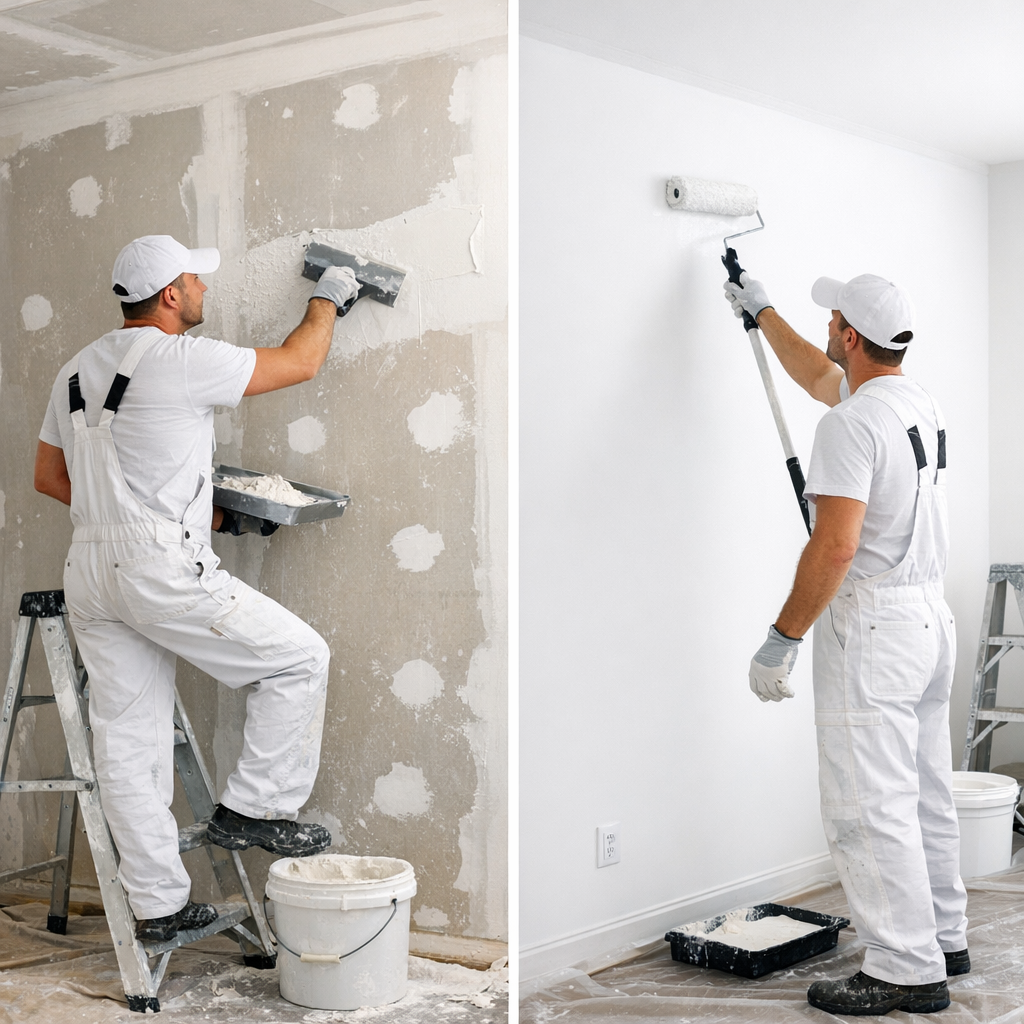 Шпакловка и боядисване